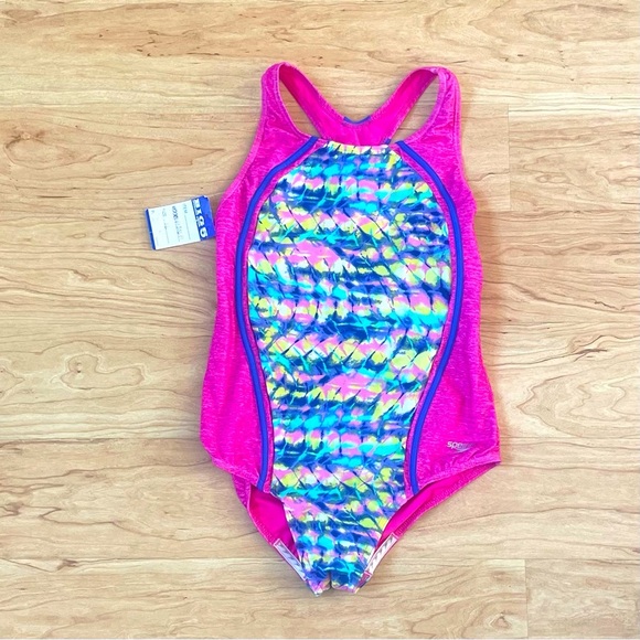 Speedo One Piece Girls size 16 Hot Pink Swimsuit NWT - Picture 4 of 5